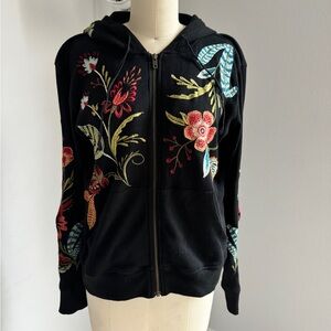 Johnny Was thermal zip up Hoodie